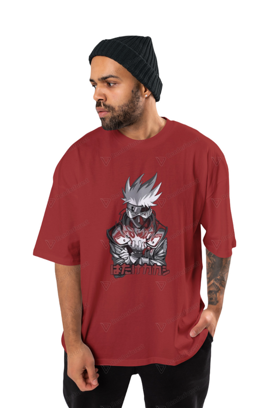 NARUTO (はたけカカシ) "Hatake Kakashi." DROPSHOULDER CREW NECK TEE
