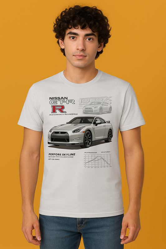 NISSAN GTR EDITION HALF SLEEVES CREW NECK TEE